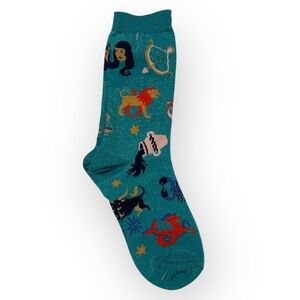 Women’s Blue Metallic Zodiac Socks